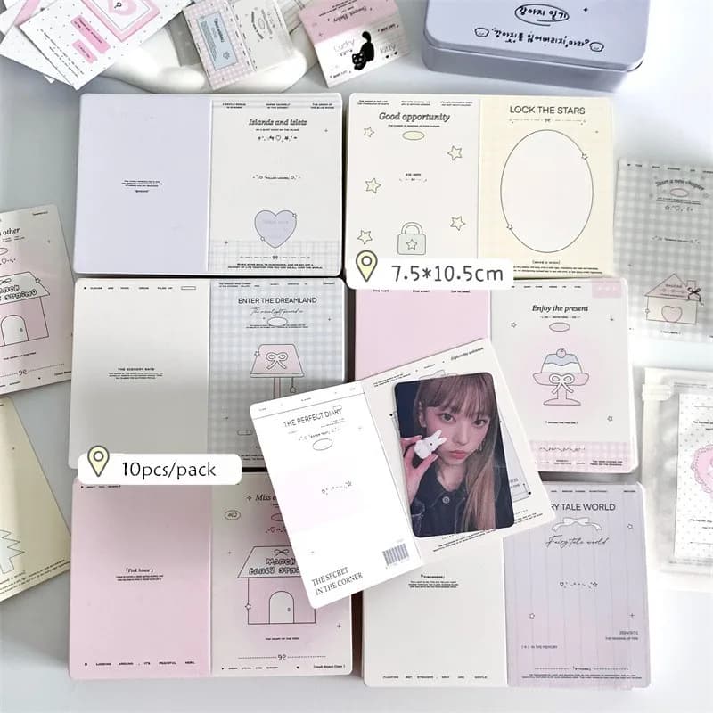 MINKYS Kawai 10 pcs/pack Kpop Photo Card 3 inch Kpop Photocard Photo Card Collection FAI DA TE Card Message card