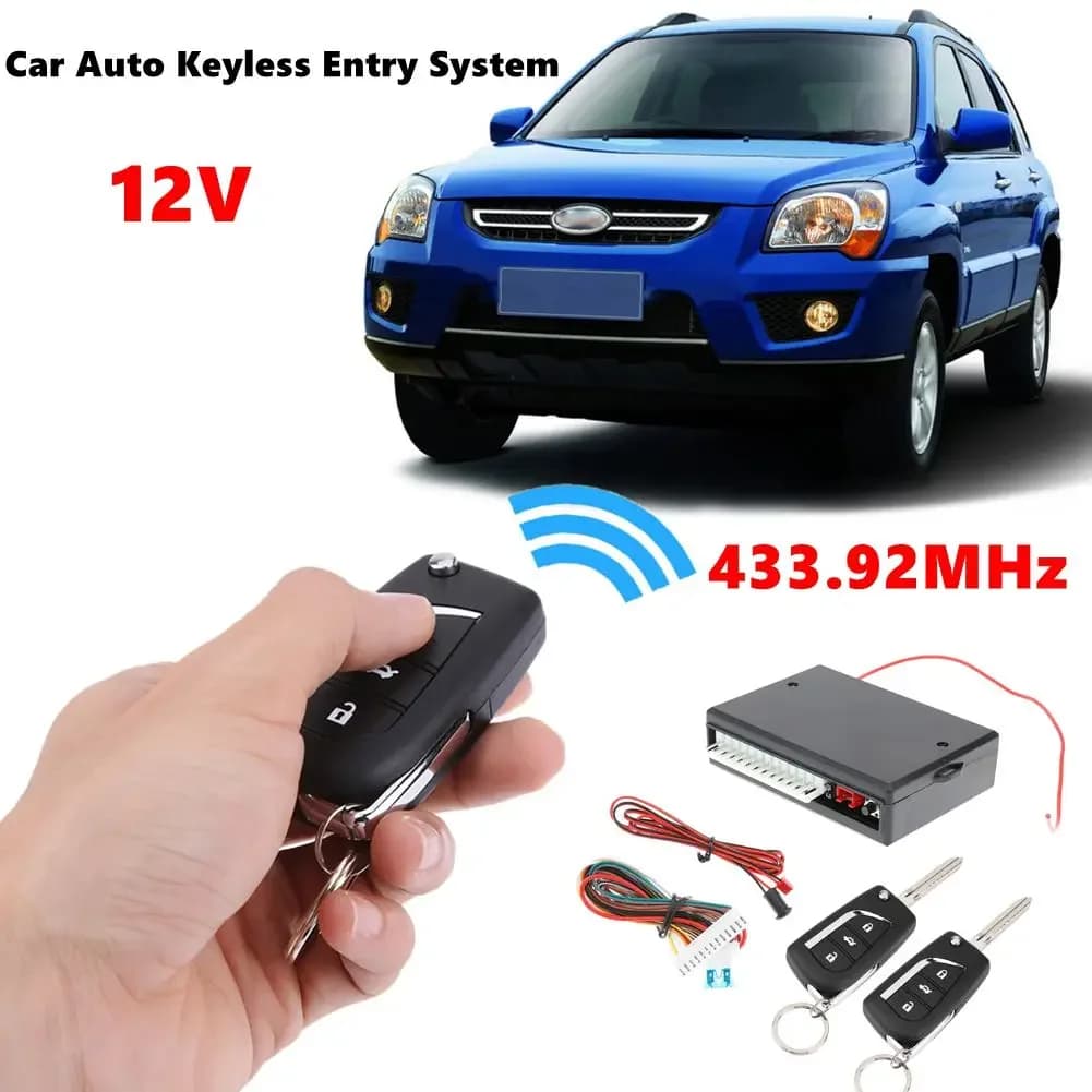 Sistema Universale di Chiusura Centralizzata per Auto con Telecomando e Allarme, Kit di Blocco Centrale VH13P con Portata 100m
