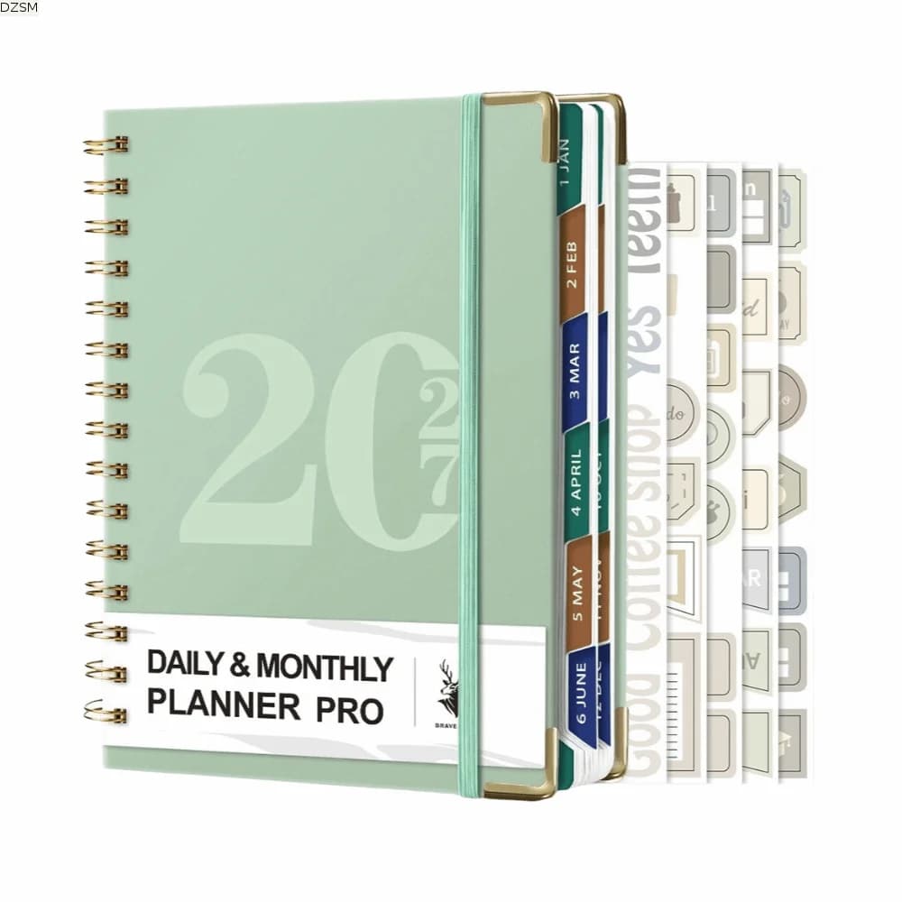 Yearly Schedule 2027 a5 Planner 320 Pages 12-Month Hardcover Notebook Simple Time Management Daily Plan Yearbook Student Diary