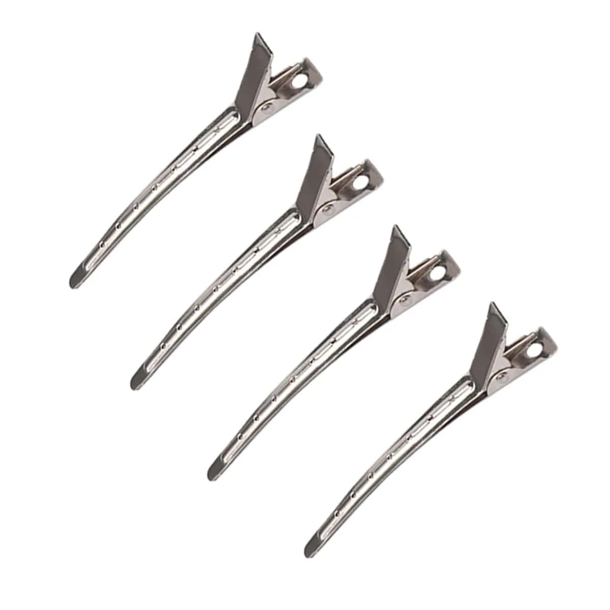 4 pcs crocodile metal duck beak clip with crocodile teeth hair clip diy hair styling tool for hair styling special hair clip for real hair wigs