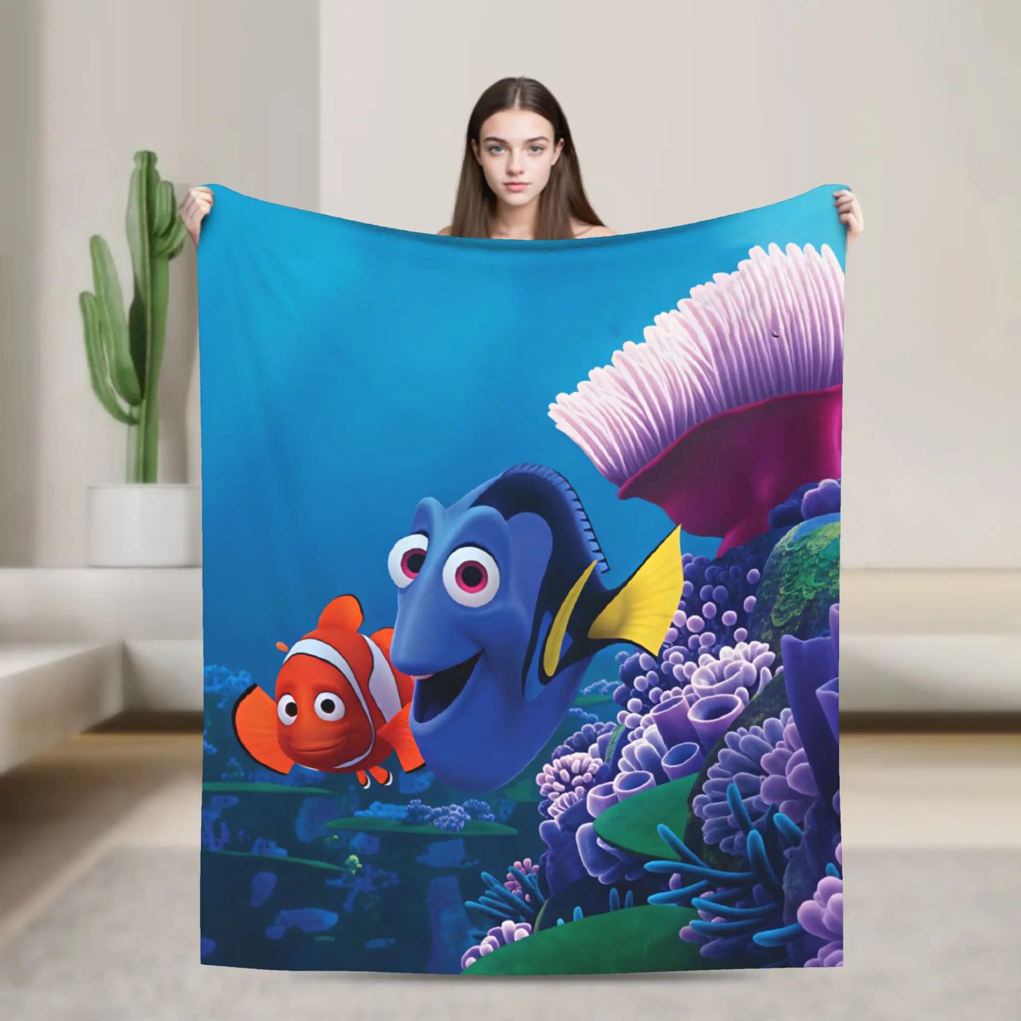 Finding Dorys Nemos Soft Blanket Movie Funny Travel Throw Blanket Outdoor Flannel Bedspread Sofa Bed Cover