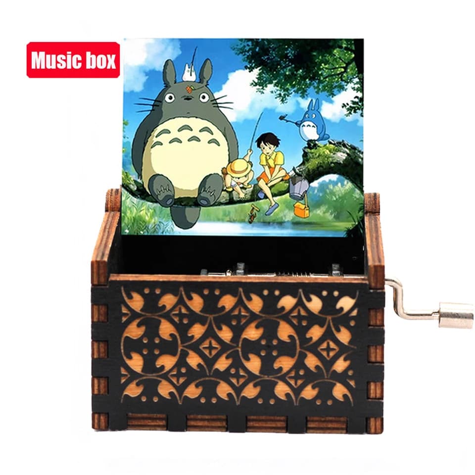 NUOVO STILE Carillon Castello di Howl, Carillon Totoro, Carillon in Legno Intagliato Antico con Manovella, Regalo di Natale e Compleanno