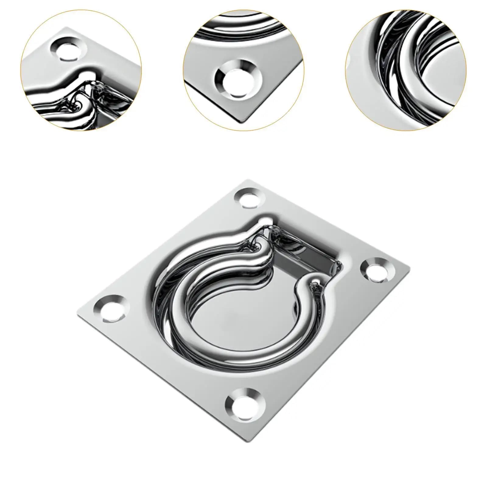 Stainless Steel Recessed Plate Tie Down Anchor Rust Resistant Marine Boat Accessories for Cabinet Door Trailer Truck Vehicles