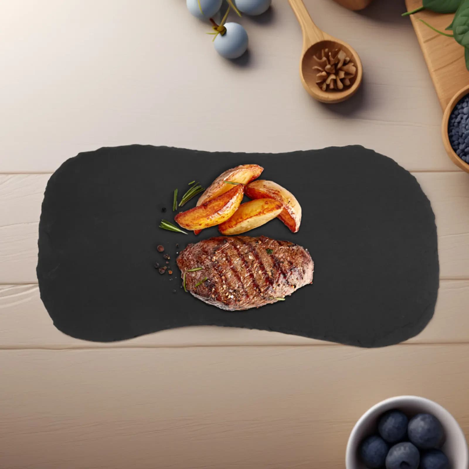 Natural Stone Plate Large Charcuterie Board Cheese Meat Serving Tray Stone Cutting Board for Appetizers Sushi