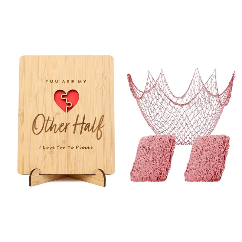 1 biglietto per anniversario di matrimonio + 2 decorazioni per reti da pesca per feste in spiaggia hawaiana rosa