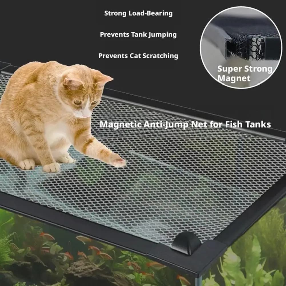 Sturdy Magnetic Fish Tank Lid Cover DIY Easy Installation Fish Tank Mesh Lid Cover Turtle Tank Net Fish Tank Pet Supplies