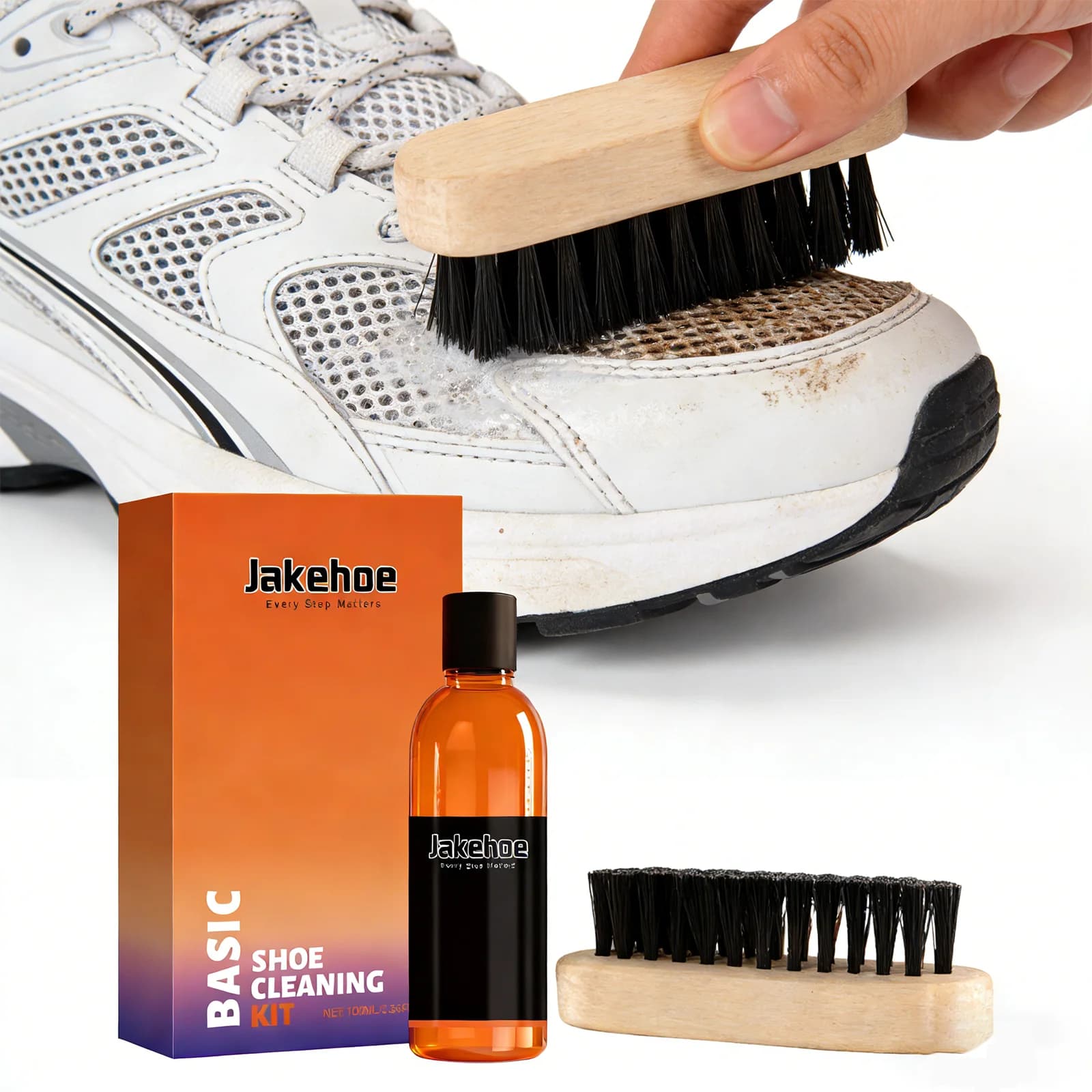Detergente Professionale per Scarpe, Formula Delicata, Rimuovi-Macchie, Cura delle Calzature, Pulizia Sneaker, Spazzola per Scarpe, Cura Quotidiana, Formato da Viaggio 100ml