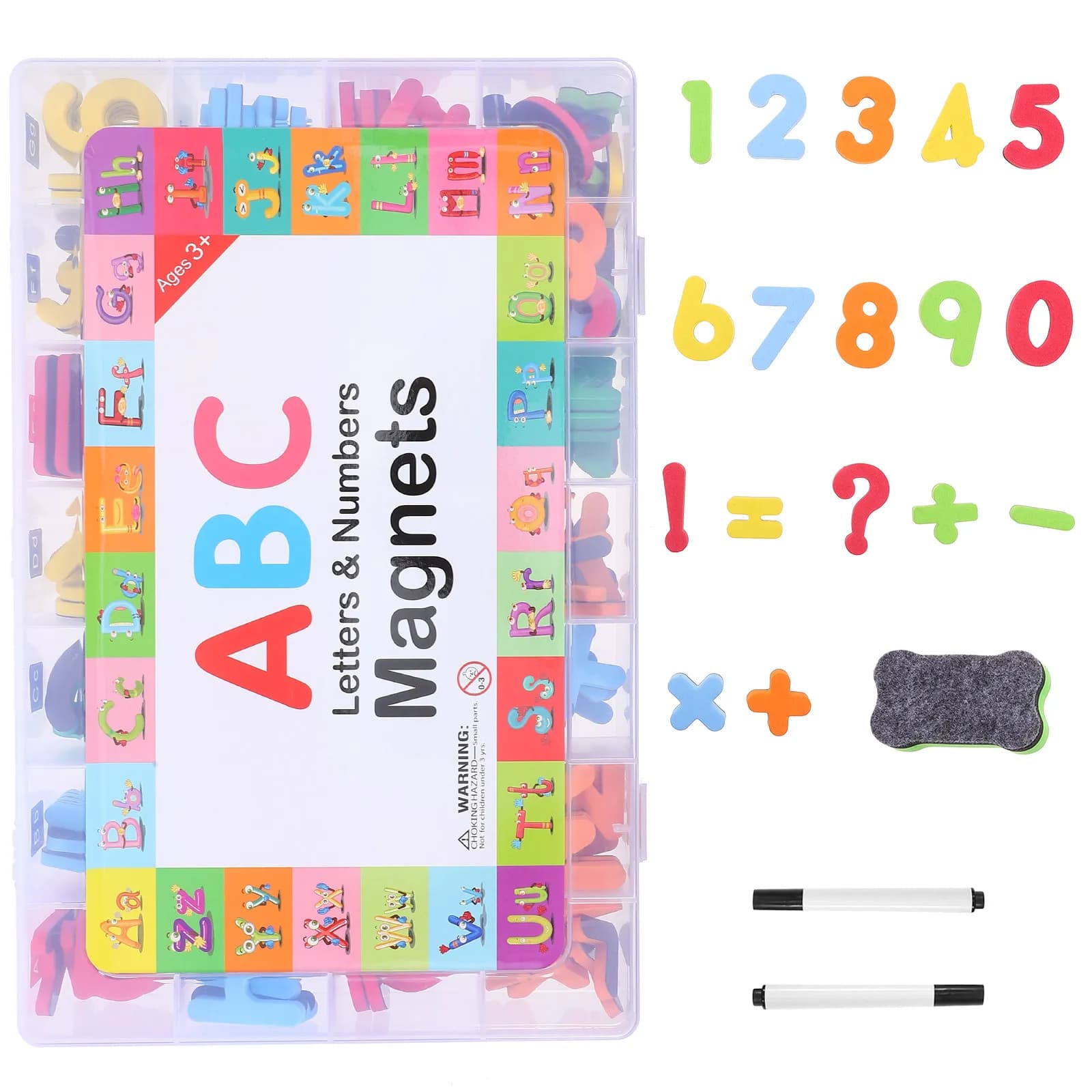 1Set Magnetic English Letters Educational Drawing Board Early Learning Fridge Magnets Alphabet Numbers Fine Motor Skill
