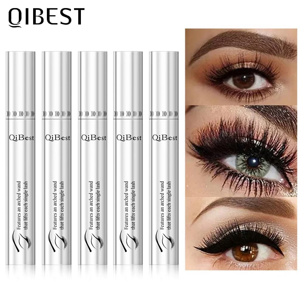QIBEST Cosmetics 1/3/5 pcs Mascara nero allunga le ciglia Extra Volume ciglia naturali impermeabili trucco professionale femminile