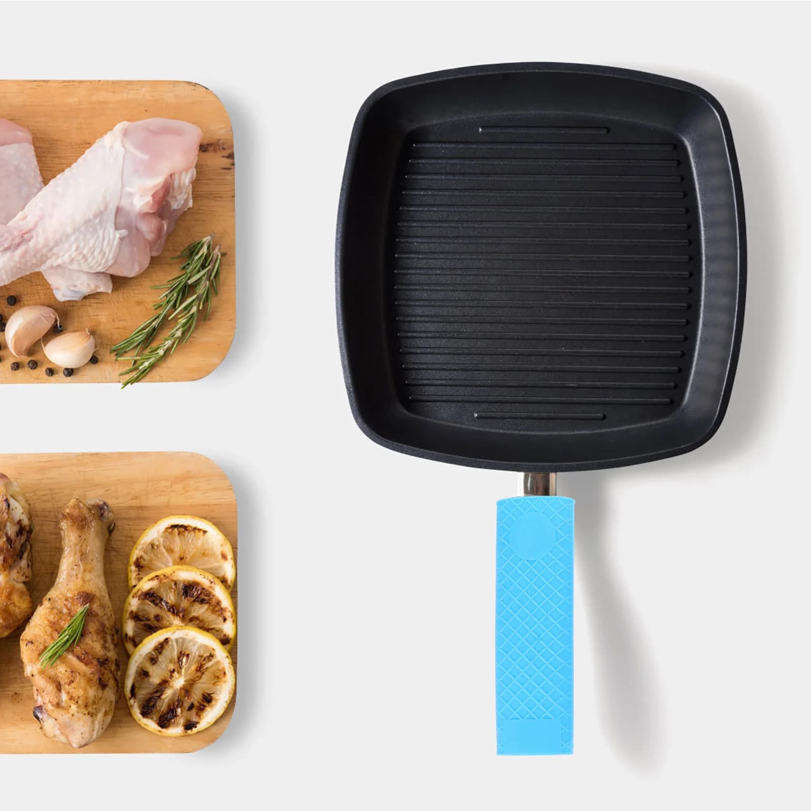 4 Pezzi Copri Manico Pentola in Silicone Resistente al Calore Antiscottatura Antiscivolo Guaina per Impugnatura Padella Accessori da Cucina