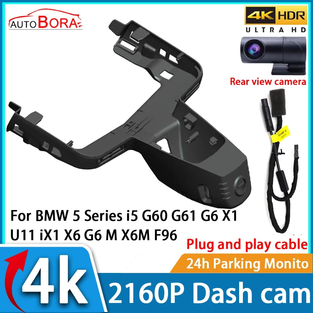ZhuCamX Videoregistratore per auto Visione notturna UHD 4K 2160P DVR Dash Cam per BMW Serie 5 i5 G60 G61 G6 X1 U11 iX1 X6 G6 M X6M F96