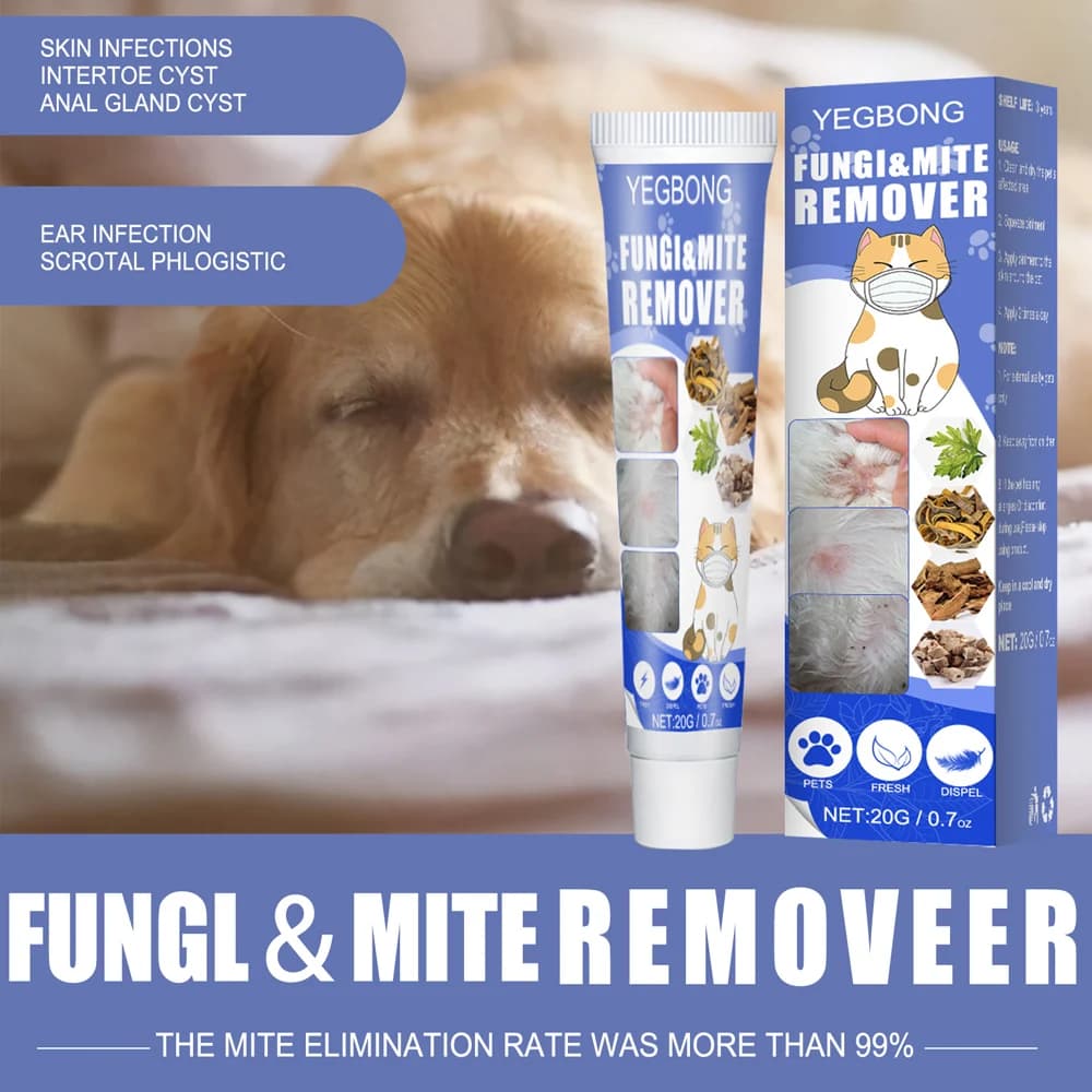 Crema per il trattamento delle infezioni da tigna, crema non appiccicosa contro gli acari della tigna per cani e gatti.
