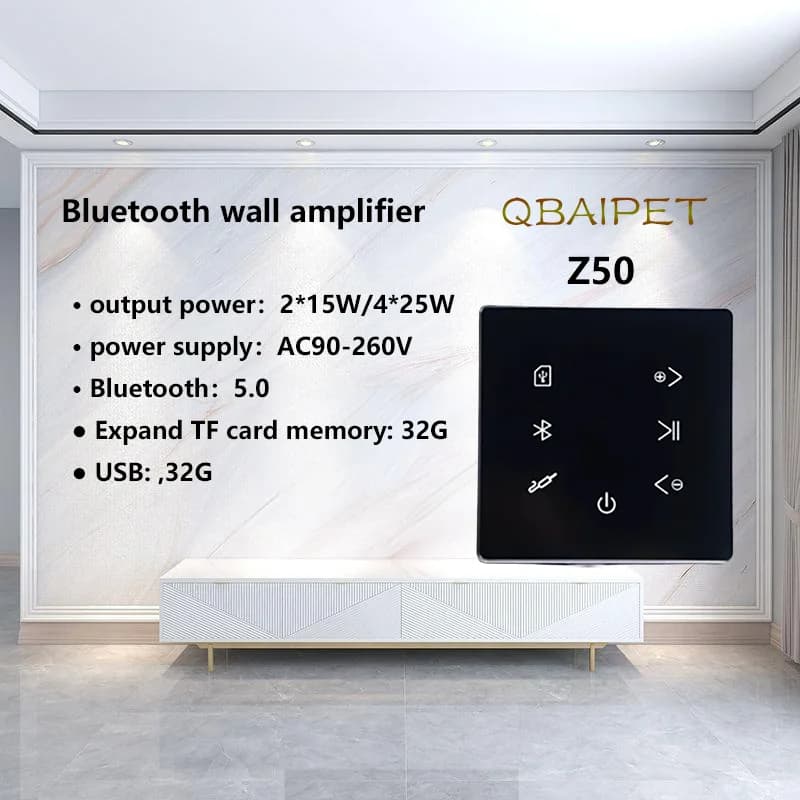 Amplificatore da parete Bluetooth Sistema audio Home Theater Mini amplificatore audio Smart Background Amplificatore musicale stereo Hotel Restaurant