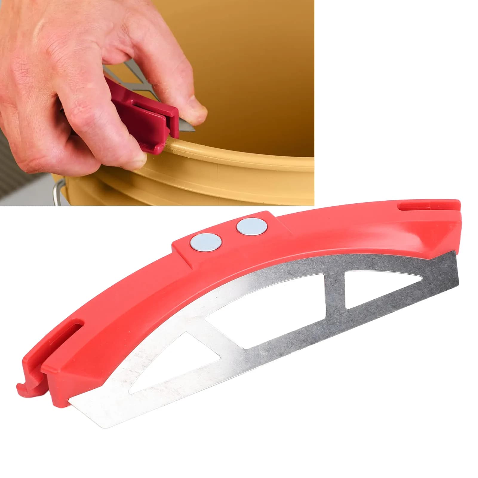 Cazzuola per Piastrelle con Porta Utensili Magnetico Universale in Acciaio Inossidabile per Secchio da 5 Galloni