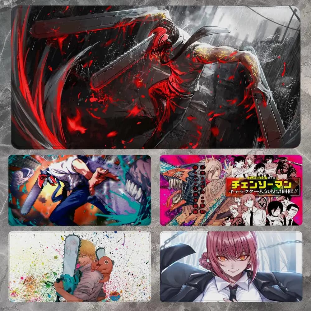 Chainsaw Man Mouse Pad 90x40CM Tappetino per mouse da gioco antiscivolo Gamer E-Sports Tappetino per mouse Gioco Tastiera meccanica Tappetino da scrivania XXL
