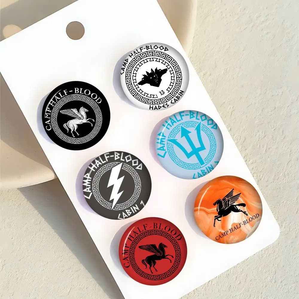 Creative Pins Funny Round Snap-in Brooch Badge Backpack Hat Accessories Jewelry Gifts for Friend CHB SPQR Camp Half-Blood Cabin
