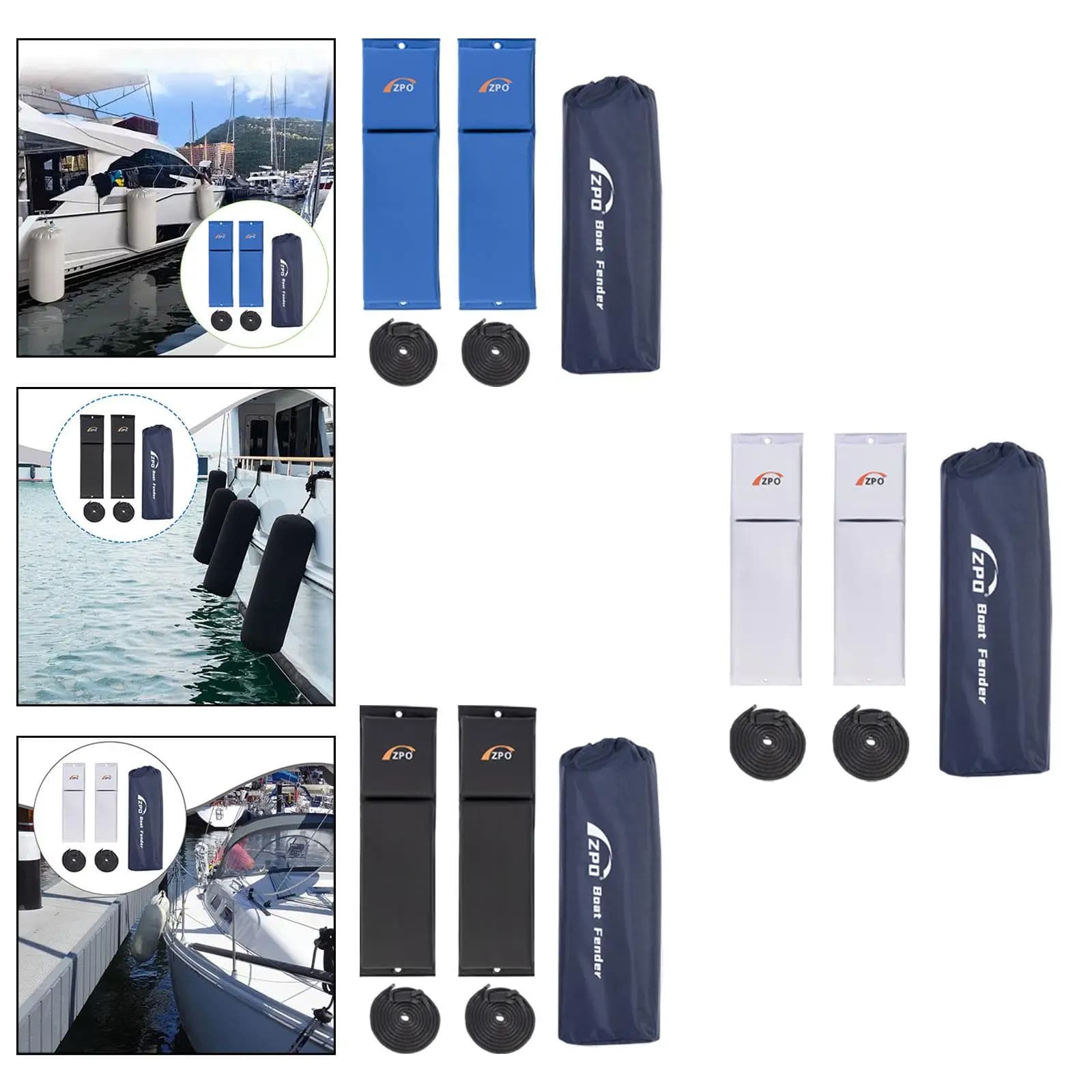 2 Pezzi Parabordi Piatti per Barche con Corde, Accessorio Versatile per Protezione Pontili Marini, Facile Installazione
