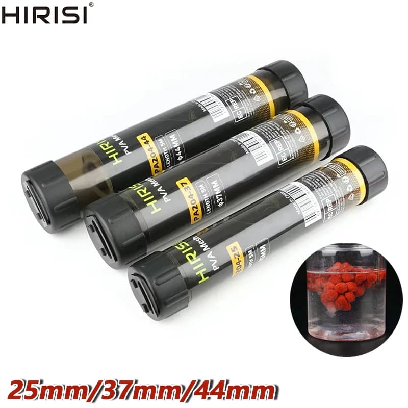 2026 Hirisi Tubo in Rete PVA a Scioglimento Rapido per Esche da Pesca alla Carpa, Dimensioni 25/37/44mm, 1 Pezzo, Accessorio per Feeder da Pesca alla Carpa