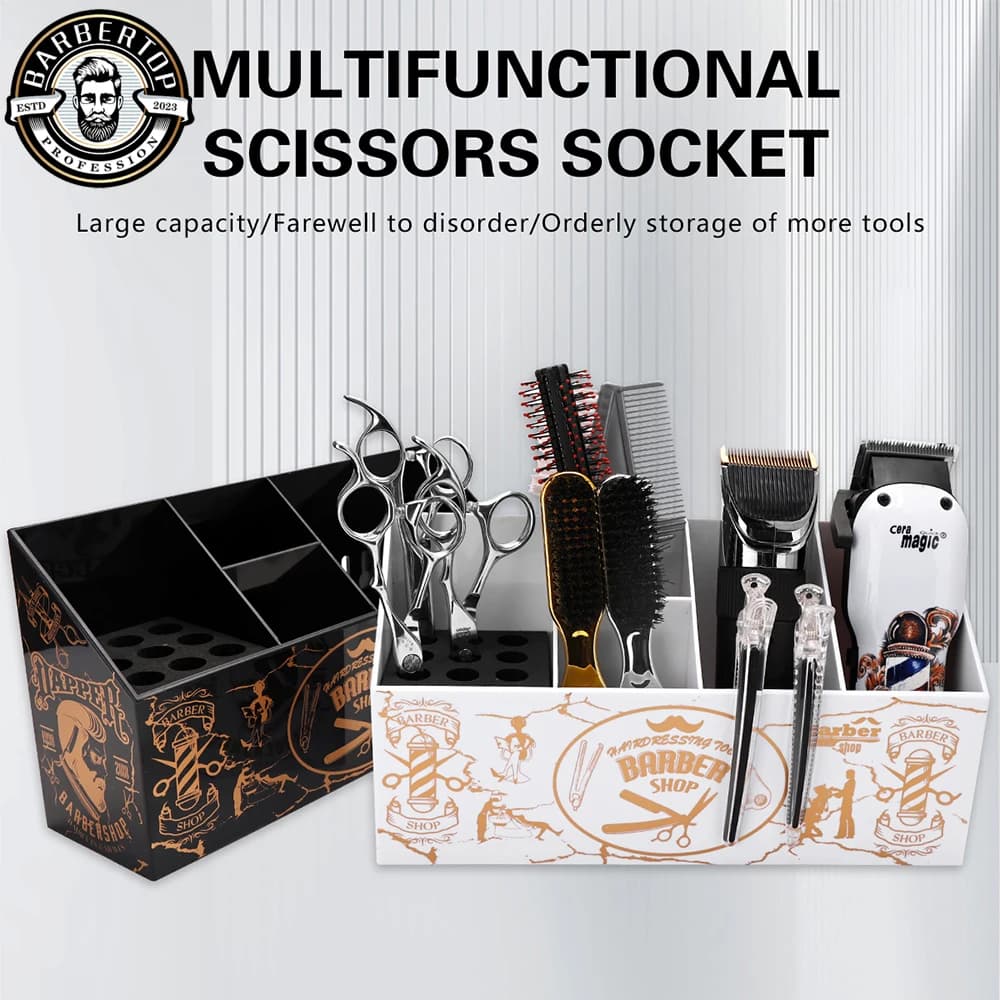 Porta barbiere antiscivolo multifunzionale pettine per capelli forbici rack scatola per strumenti per parrucchieri accessori per barbiere strumenti