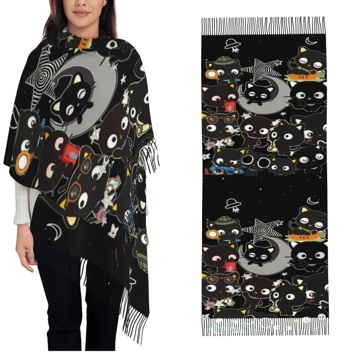 Chococats Kawaii Shawl Wrap Womens Warm Large Long Scarf Neckerchief Shawl Scarves