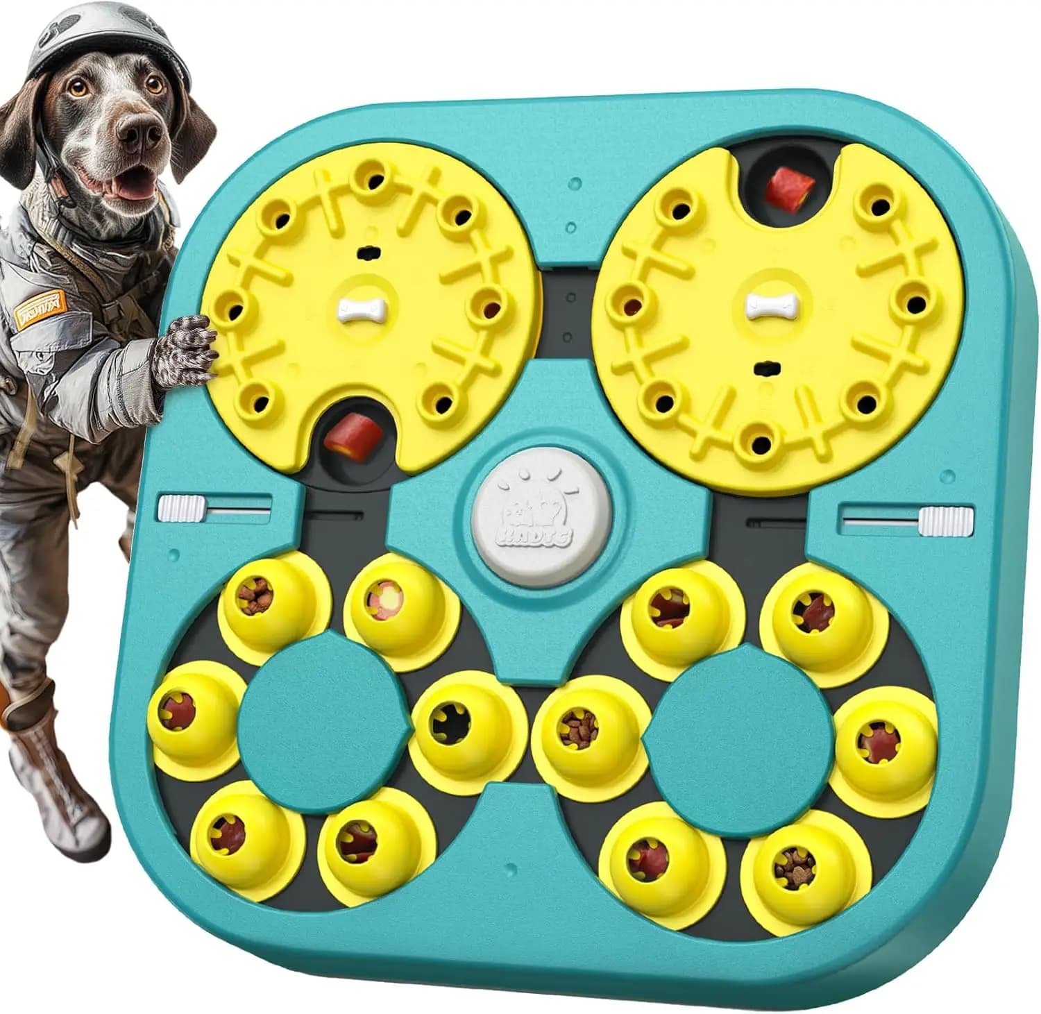 Giocattolo Puzzle per Cani a 5 Livelli, 6 Modi di Giocare, Giocattolo Extra-Large per Snack, per Cani Intelligenti, Stimolazione Mentale da Principianti a Esperti