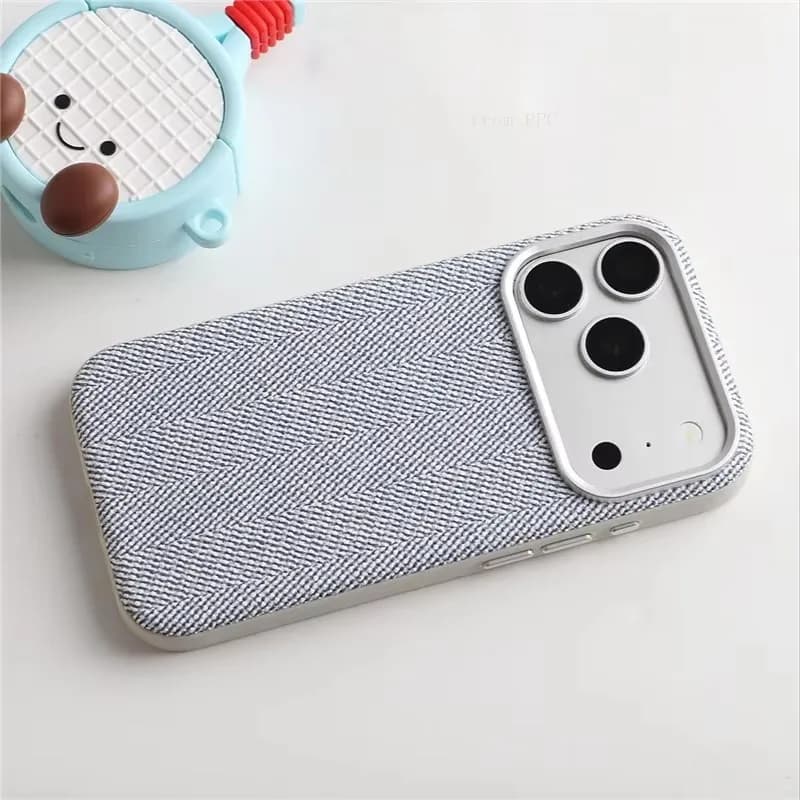 Tech Woven Canvas Luxury Magnetic Case for iPhone 16Pro 17Pro 17 15 17Pro Max for Magsafe Original Wireless Charging Matte Cover