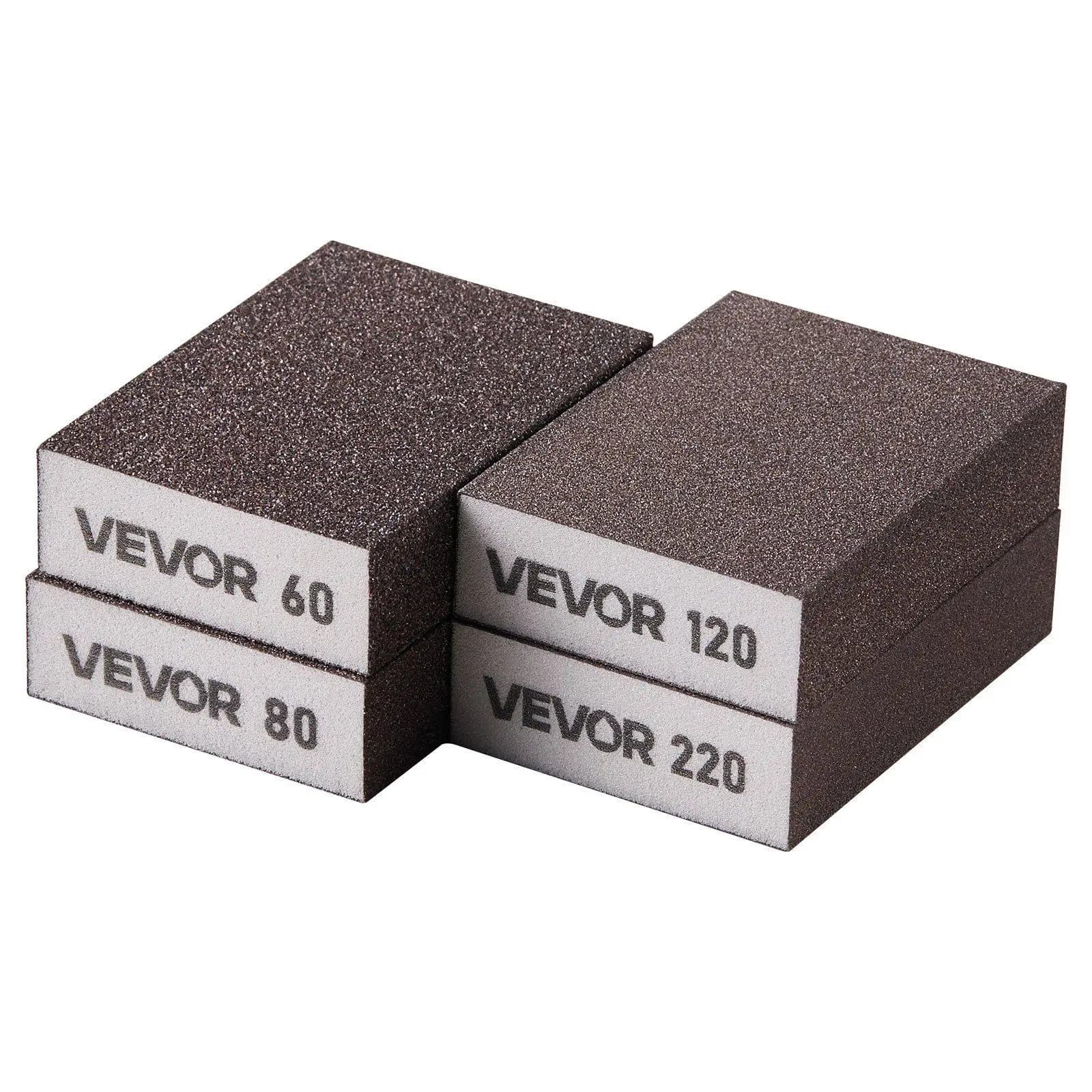 Set di spugne abrasive 4 pezzi grana 60/80/120/220 3,94x2,76x0,98 abrasivi flessibili per legno, metallo, plastica, preparazione superficiale
