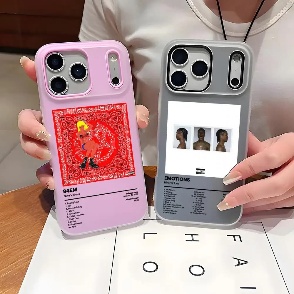 Cover per telefono Rapper N-Nine V-Vicious in TPU trasparente effetto gelatina per iPhone 17 16 15 14 13 12 11 Pro Max Plus Mini, sottile e protettiva
