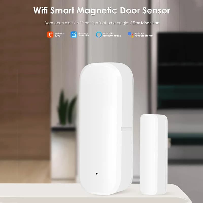 Rilevatori chiusi aperti porta WiFi sensore finestra Tuya con avviso di notifica App sensore di contatto per la sicurezza domestica con colore nero