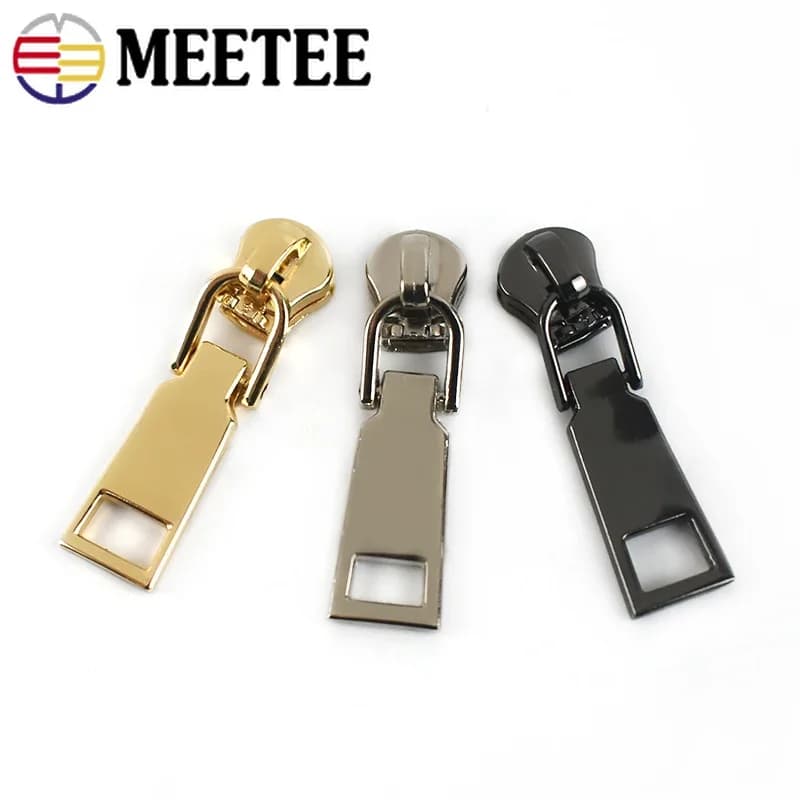 10/20 pezzi Meetee 5 # Cursore per cerniera per cerniere in metallo/nylon/resina Borsa fai da te Portafoglio Estrattore per testa con cerniera Kit Accessori per cucire indumenti