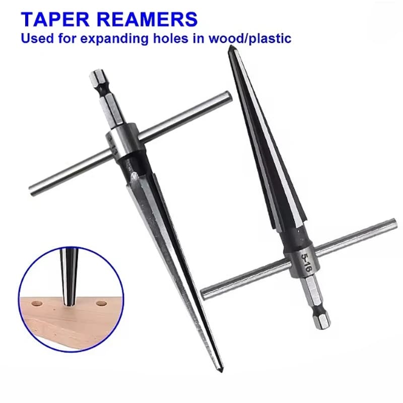 3-13/5-16mm Woodworking Conical Alesert For Electric Drill Hole Expandable Bevelling and deburring Cutting tool with hexagonal handle