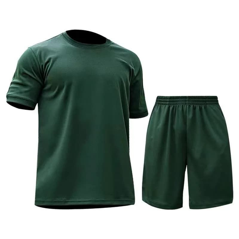 Complete Summer Breathable Rapid Drying, Tactical T-shirts + Work Shorts, Daily Casual Clothing, Outfit for Cycling and Training