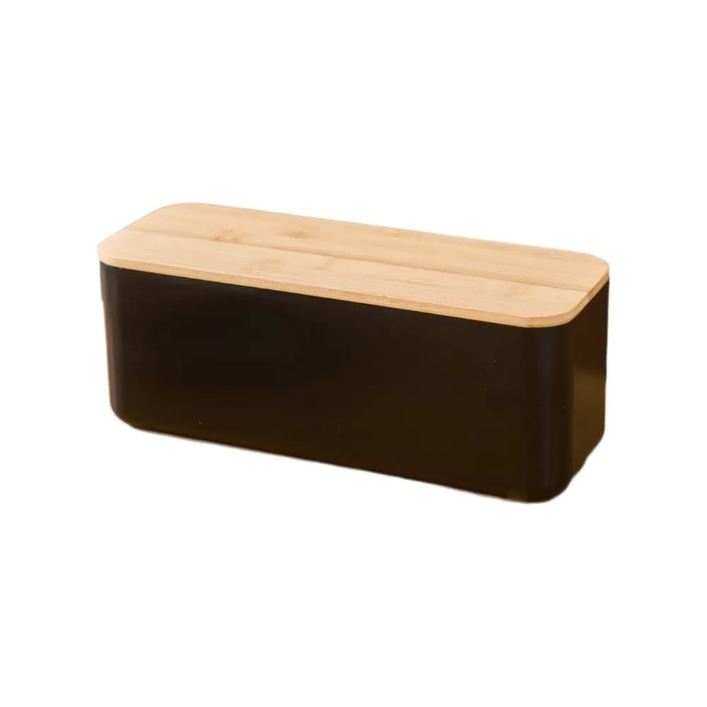 Cutting Board Lid Bread Box With Wooden Lid Bamboo Lid Rectangular Shape Food Storage Container Spacious Container Fresh Keeping