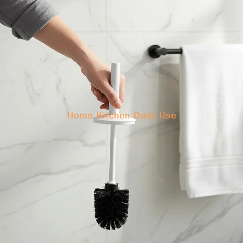 Set di Spazzole per la Pulizia del WC Senza Spruzzi con Manico Lungo e Robusto Supporto in Plastica per l'Igiene del Bagno Domestico
