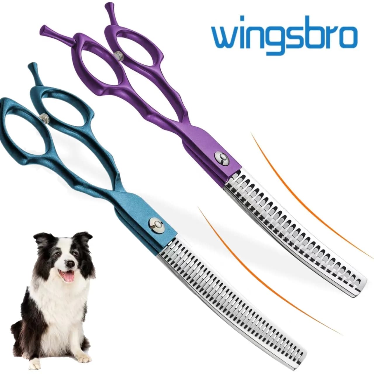 Cesoie per grossozze curve da 7 pollici Forbici per toelettatura per cani in acciaio inossidabile, forbici per animali domestici dal design speciale