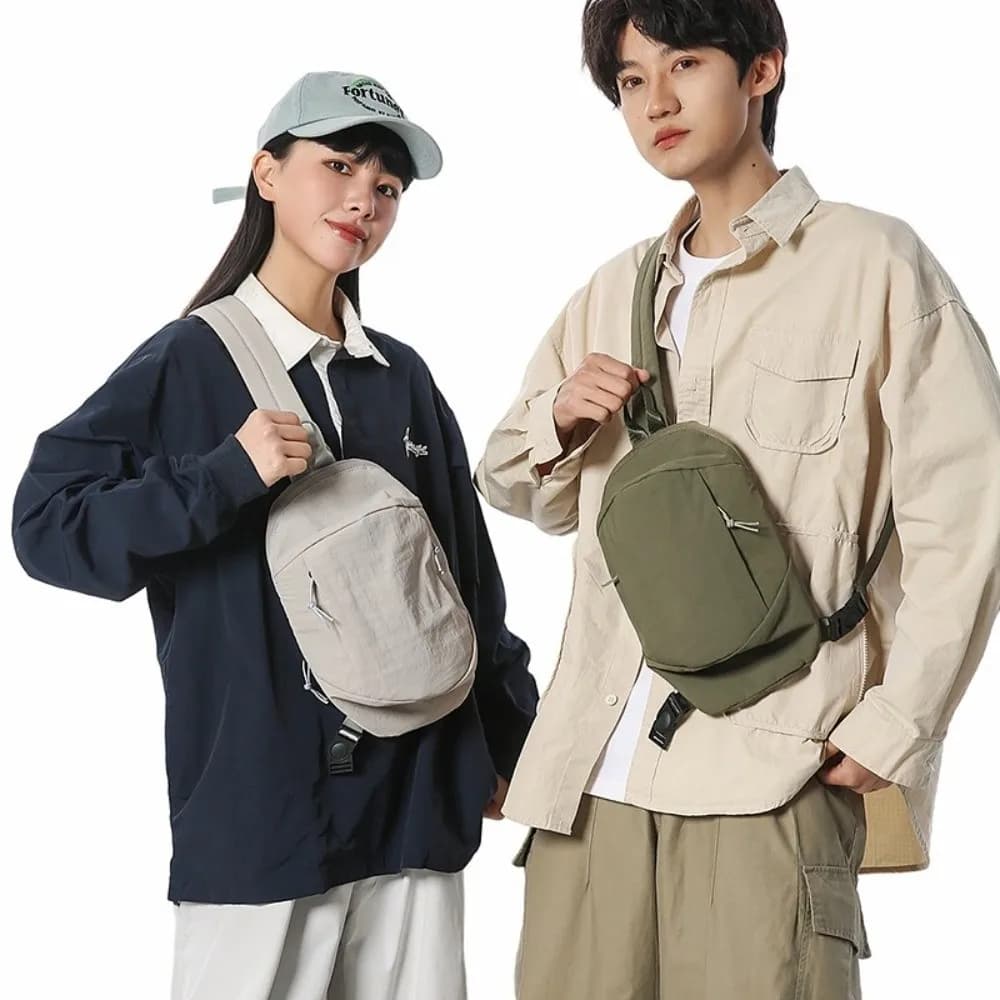New Pure Color Chest Bag Multi-Functional Adjustable Strap Crossbody Bag Lightweight Messenger Bag Outdoor