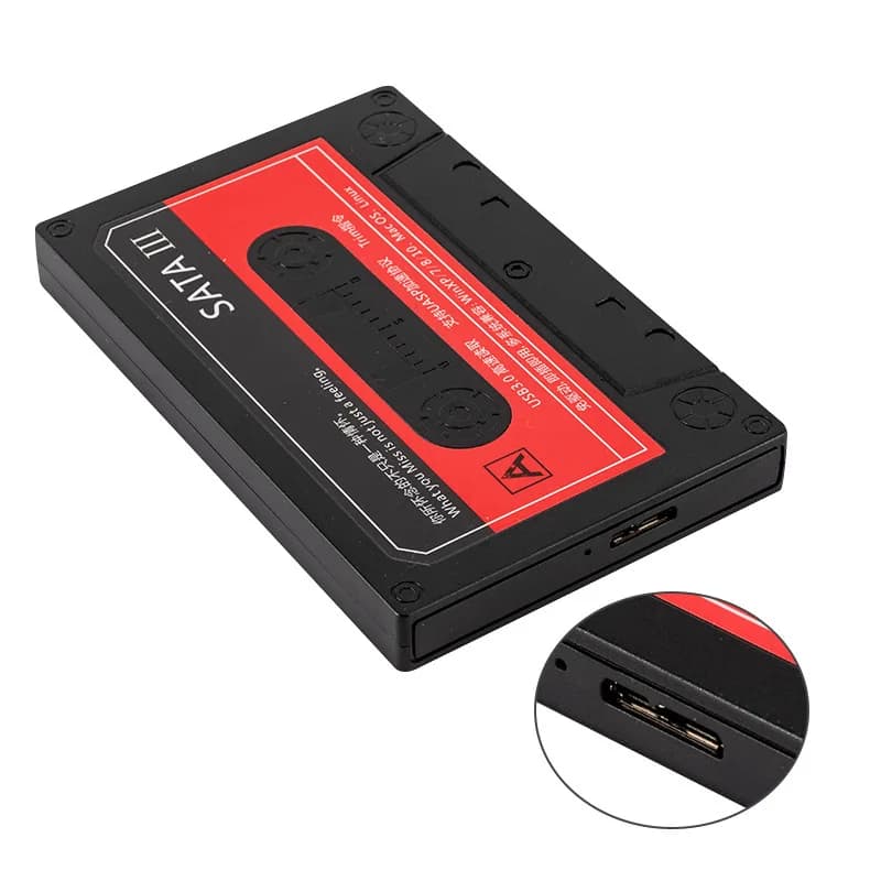 USB3.0 2.5 Inch SATA HDD Enclosure ABS Plastic Tape‑Style Quick Installation for 2.5" SATA SSD Notebook External Hard Drive Disk