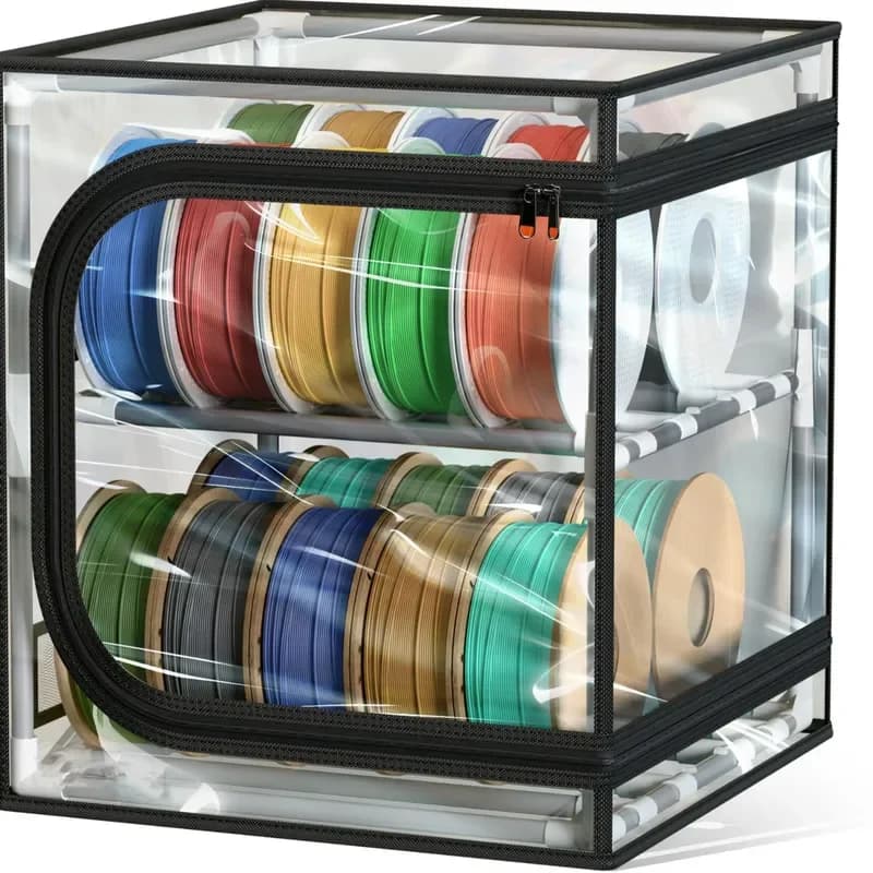 Transparent 3D Printer Filament Storage Box Two Layer Shelf Organizer Holds 20 Rolls Spool Holder Rack for PLA ABS PETG