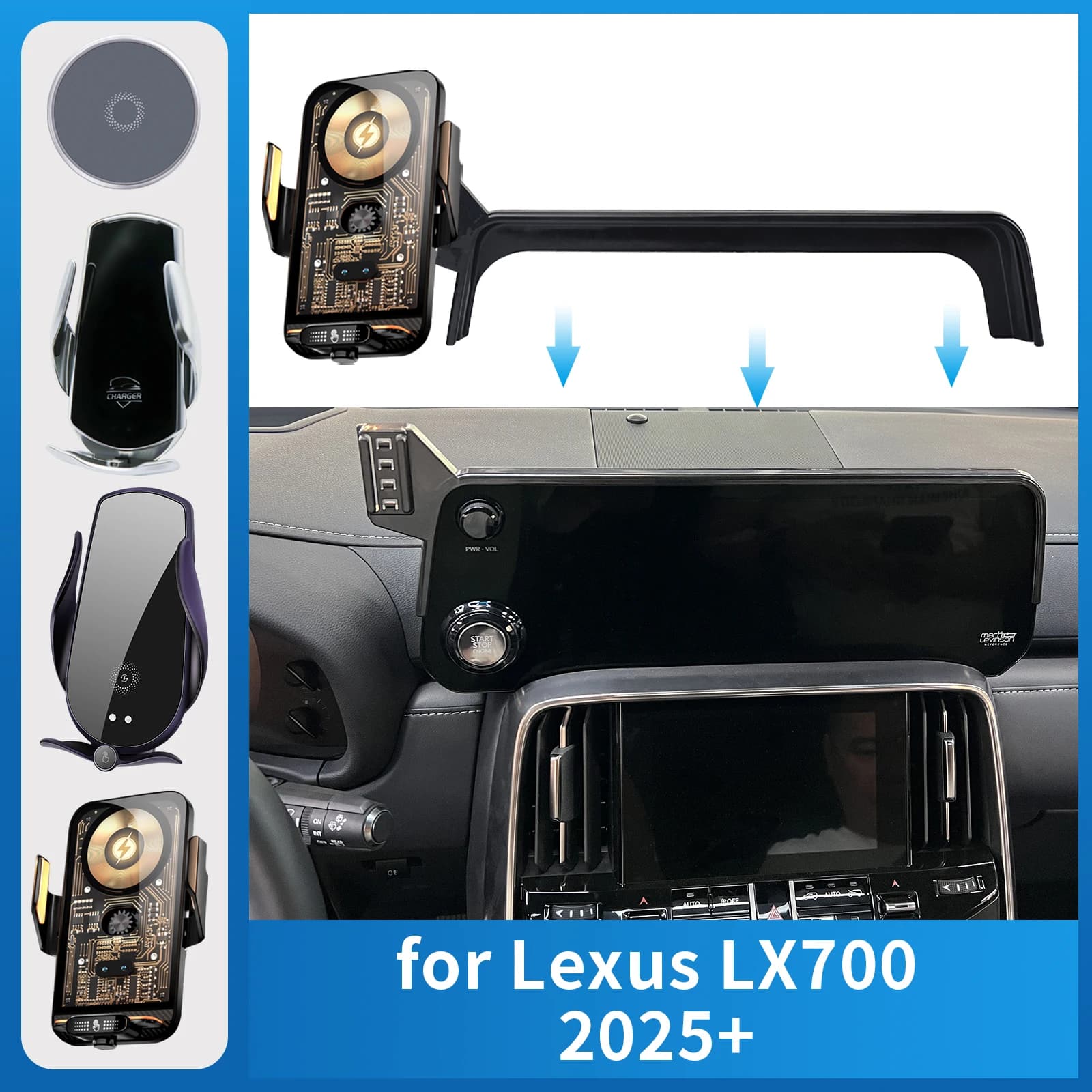 Supporto per telefono cellulare per auto per Lexus LX700 LX 700 2025 2026 LX700H F SPORT Ricarica GPS Staffa Supporto di navigazione Accessori auto