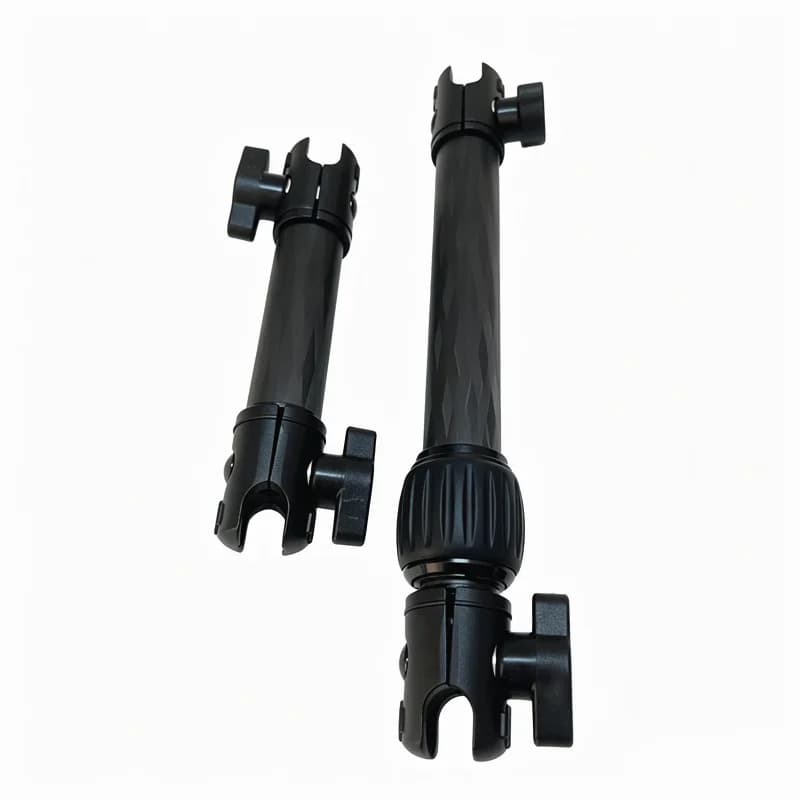 Braccio di collegamento a testa sferica rotante bidirezionale, medio, 14 cm / Tubo di prolunga 21-30 cm, braccio a doppia presa, supporta testa sferica da 20 mm