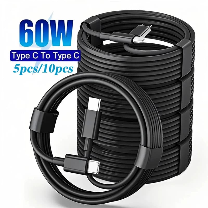 Cavo USB-C a USB-C PD 60W da 1M (5/10 pezzi) per ricarica rapida iPhone 15 e Xiaomi - Cavo dati per telefono