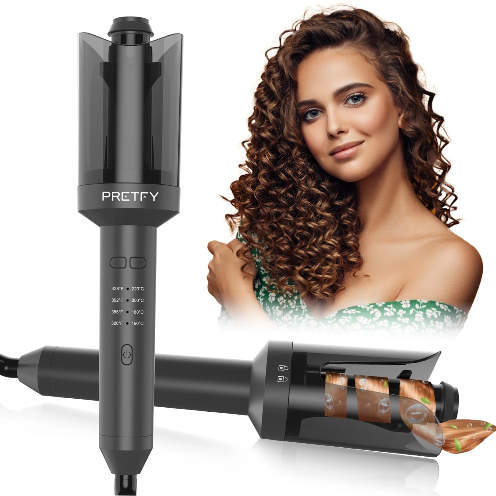 Auto Hair Curler Automatic Curling Iron with Rotate Left and Right Hair Curling Wand for Hair Styling Automatic Hair Curler