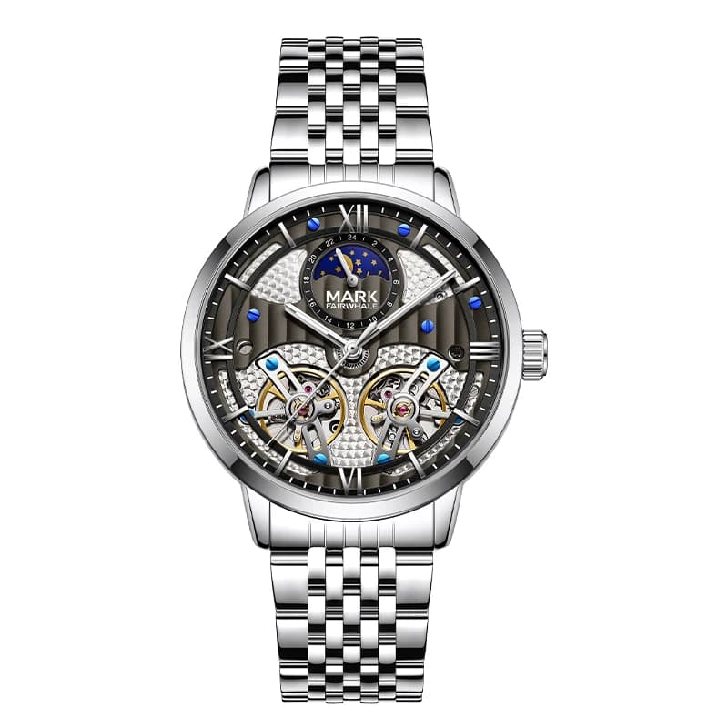Mark Fairwhale 6023 Orologio di lusso da uomo Impermeabile Orologio da uomo luminoso Cronografo Orologi meccanici da uomo in acciaio inossidabile