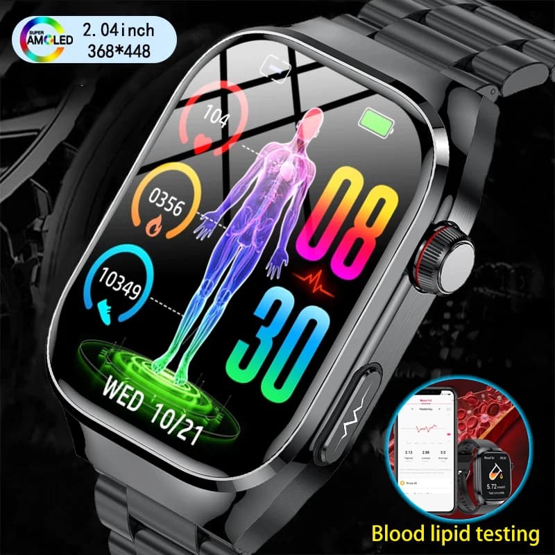 Nuovo Smartwatch di Grado Infermieristico con ECG+PPG, Misurazione Accurata di Frequenza Cardiaca, Pressione Sanguigna, Lipidi, Acido Urico, Chiamate Bluetooth HD, Orologio per la Salute