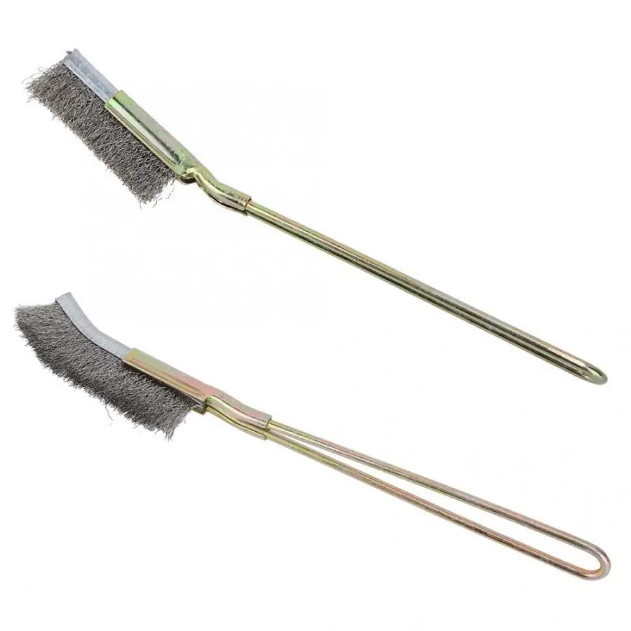 Curved/Red Steel Soft Bonsai Brush Garden Cleaning Tool Manual tools Safe and ecological rust removal brushes