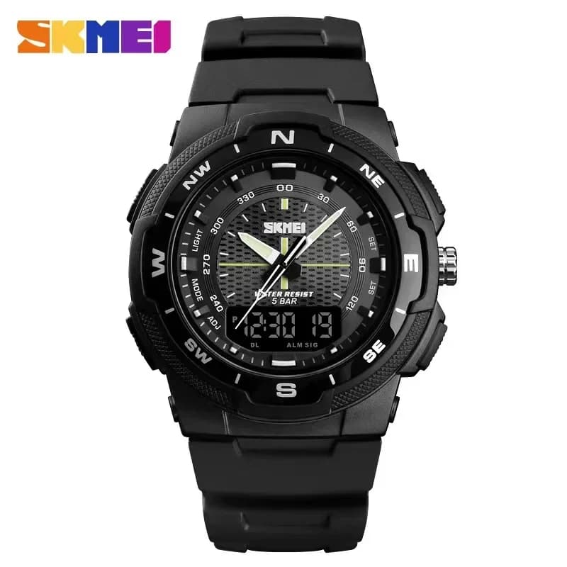 Men's Skmei Men's Watches Military Watches PU Strap Wrist Watch Quartz watch Double watch men's watch Outdoor sports watch Electronic watch 1454