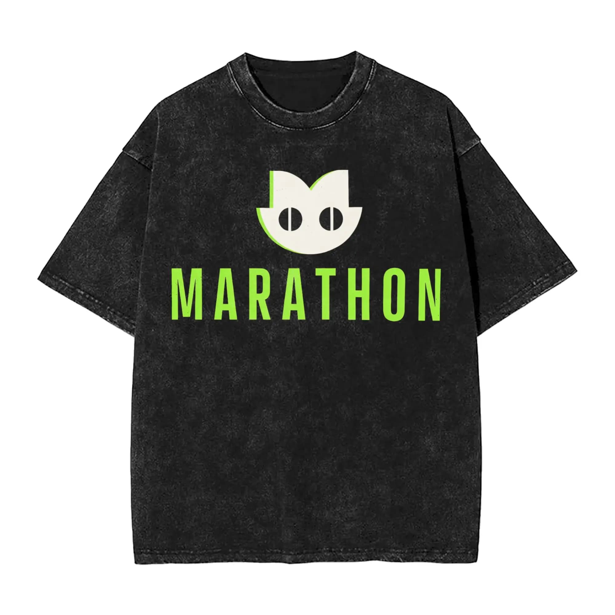 Oversized Washed T Shirt Game Marathon Collection Cotton T-Shirts Fashion Tshirt for Man Beach Y2K Basic Casual Tees