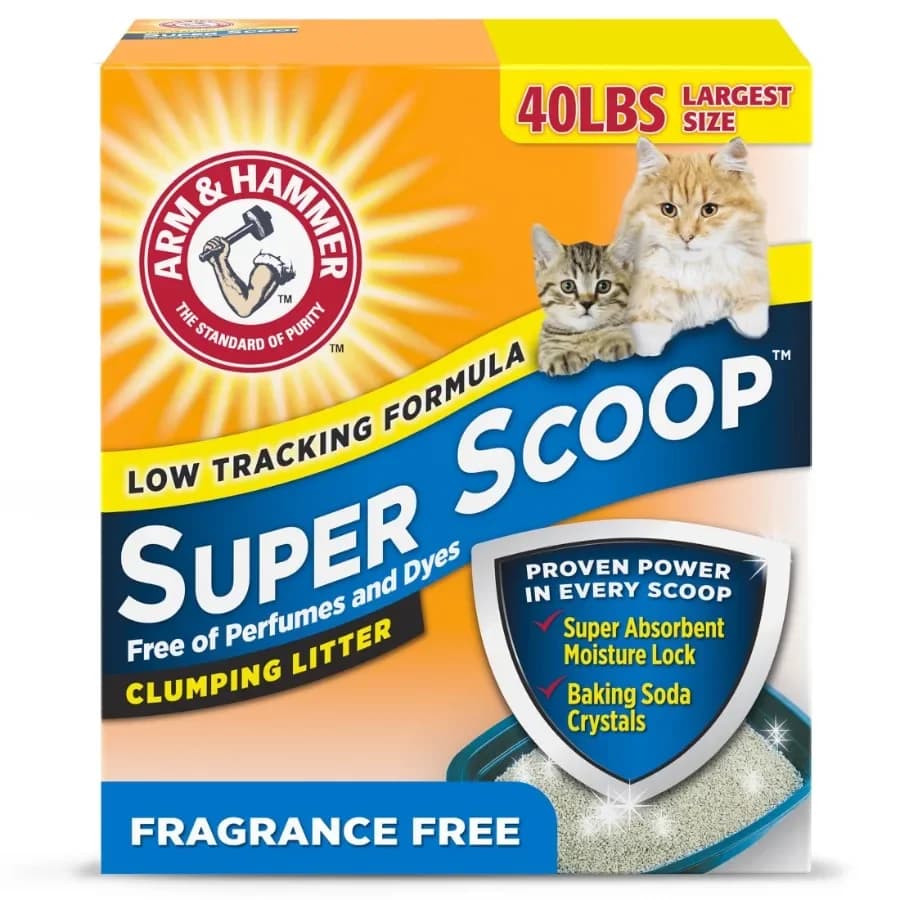 Super Scoop Fragrance Free Clumping Clay Cat Litter, 40 lb