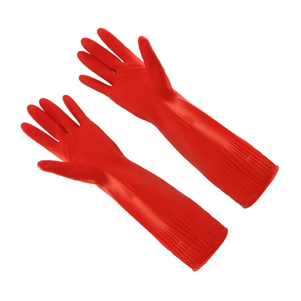 1 paio di guanti in lattice per lavare i piatti, materiale interno rosso confortevole per il lavaggio delle mani, lavaggio dei piatti in cucina, guanti per la pulizia degli animali domestici