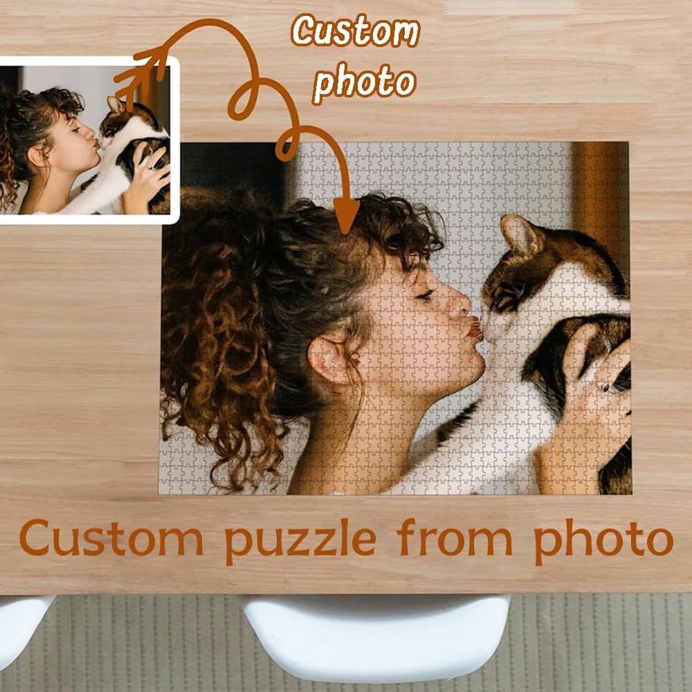 Puzzle in Legno Personalizzato con Foto 35/300/500/1000 Pezzi, Immagine Personalizzata per Gioco Domestico